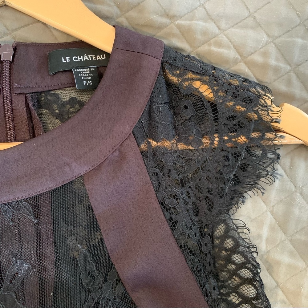Le Château size small plum and black lace top - Picture 4 of 12
